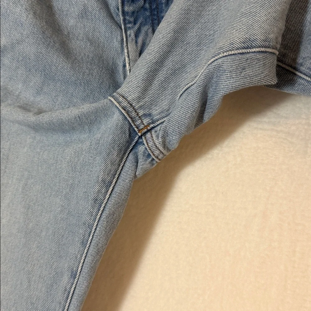 Madewell Light Blue Denim Jeans Low Slung Straight Jean Crossover Waist - Picture 13 of 16